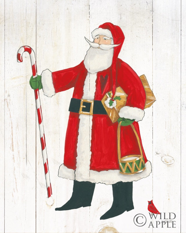 Reproduction of Vintage St Nick II no Words on White Wood v2 by Anne Tavoletti - Wall Decor Art