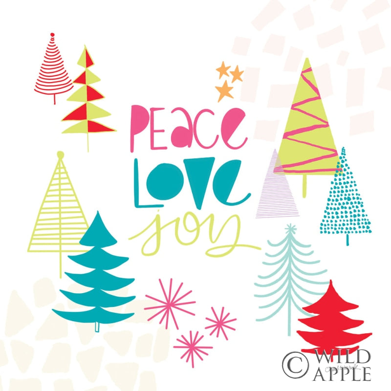 Reproduction of Peace Love Joy II Bright by Cheryl Warrick - Wall Decor Art