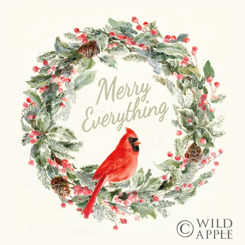 Reproduction of Merry Everything Wreath by Danhui Nai - Wall Decor Art