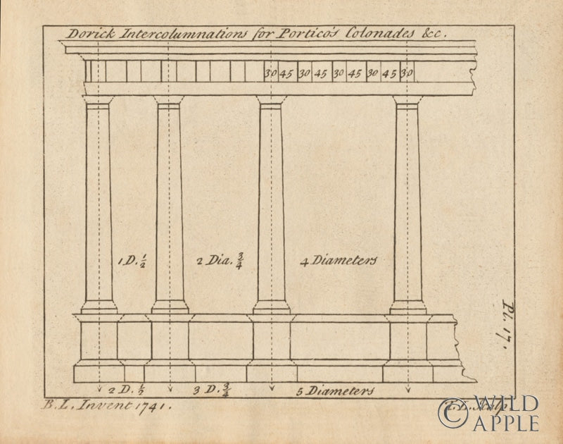 Reproduction of Architectural Drawings V by Wild Apple Portfolio - Wall Decor Art