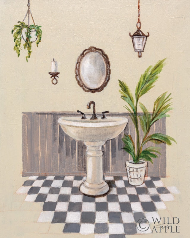 Reproduction of Gray Cottage Bathroom II by Silvia Vassileva - Wall Decor Art