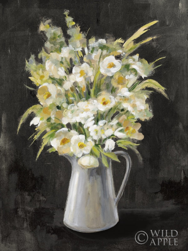 Reproduction of Farm Bouquet on Black by Silvia Vassileva - Wall Decor Art