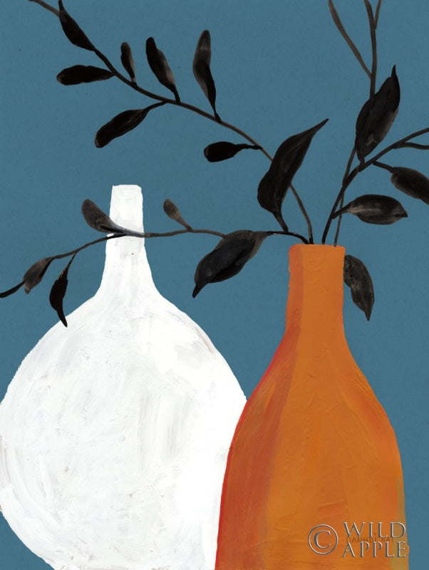 Reproduction of Slender Stems II Jewel Toned by Danhui Nai - Wall Decor Art