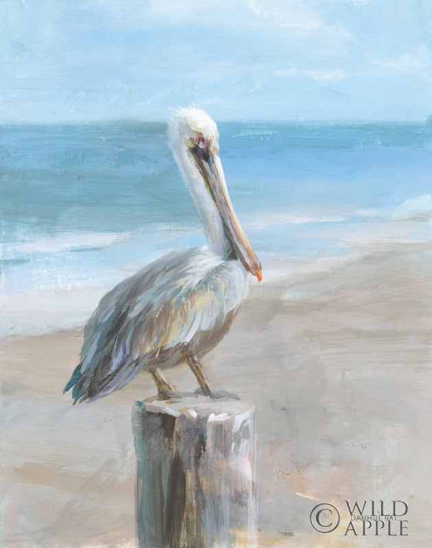 Reproduction of Pelican by the Sea by Danhui Nai - Wall Decor Art
