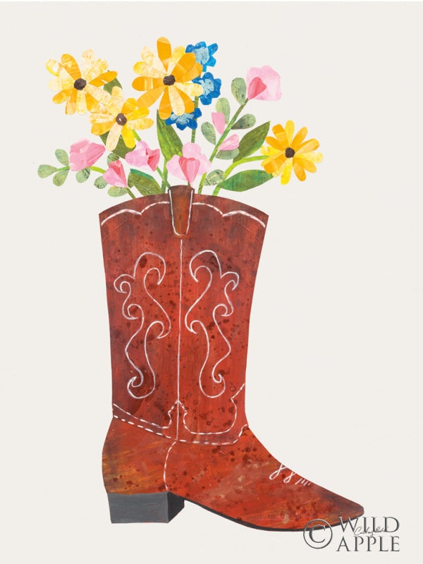 Reproduction of Western Cowgirl Boot V by Courtney Prahl - Wall Decor Art