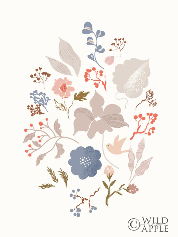 Reproduction of Fleurette II by Kasia Kucwaj-Tybur - Wall Decor Art