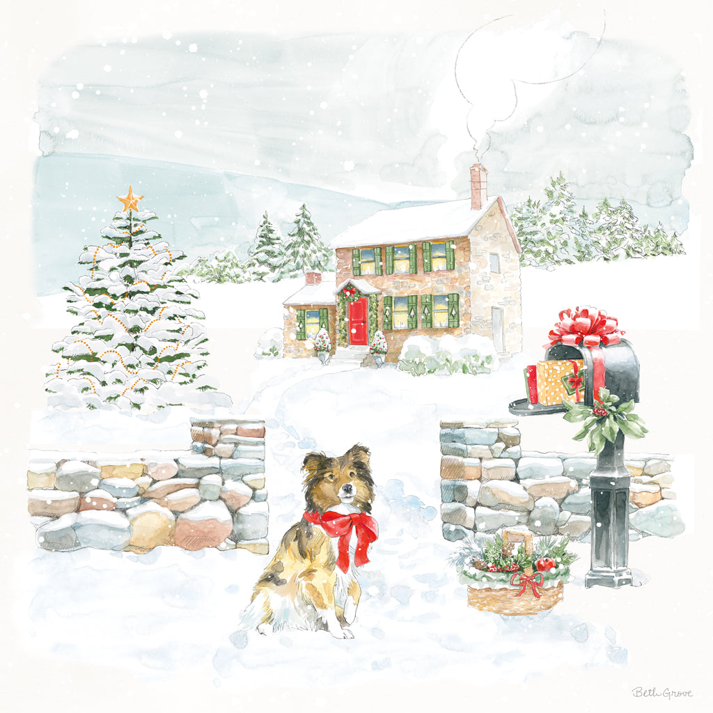 Reproduction of Home For The Holidays II by Beth Grove - Wall Decor Art