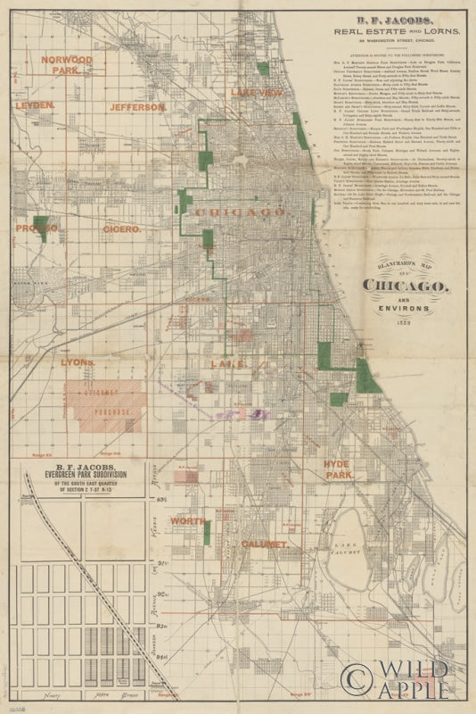 Chicago 1889 Map
