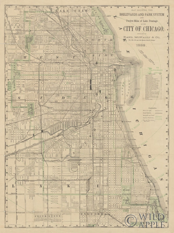 City of Chicago Map 1888