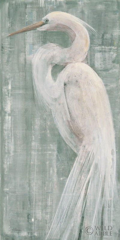 Reproduction of Coastal Egret II Green by Albena Hristova - Wall Decor Art