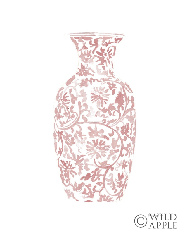 Reproduction of Pink Chinoiserie Vase II by Mercedes Lopez Charro - Wall Decor Art