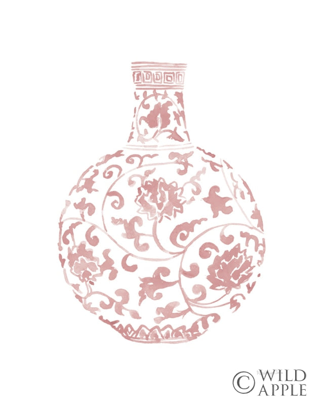 Reproduction of Pink Chinoiserie Vase III by Mercedes Lopez Charro - Wall Decor Art