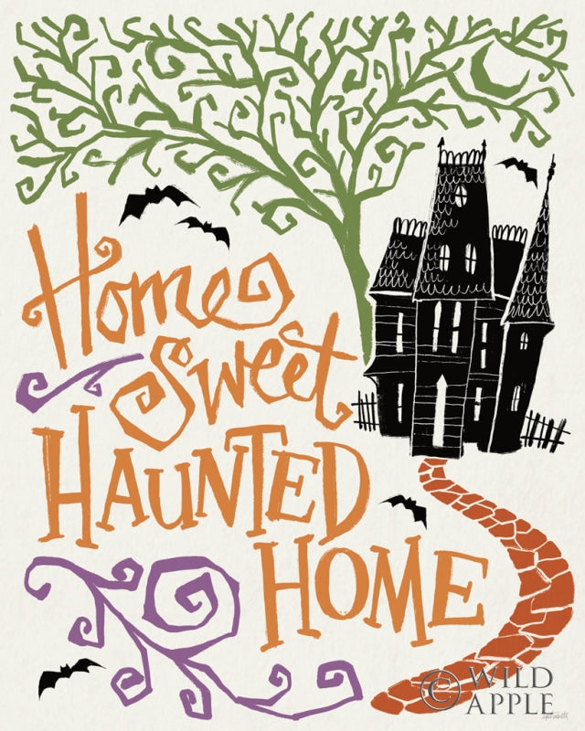 Reproduction of Home Sweet Haunted Home I Color by Anne Tavoletti - Wall Decor Art