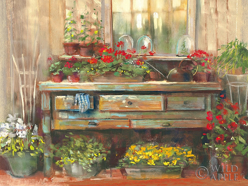 Reproduction of Gardeners Table by Carol Rowan - Wall Decor Art