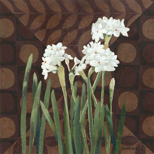 Reproduction of Narcissus on Brown II by Kathrine Lovell - Wall Decor Art