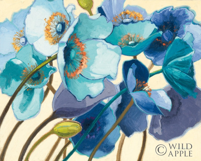 Reproduction of Le Pavots Bleu by Shirley Novak - Wall Decor Art