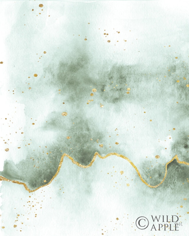 Reproduction of Sea Flow with Gold II by Laura Marshall - Wall Decor Art