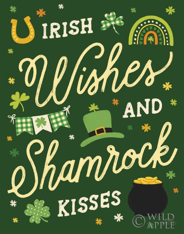Reproduction of Shamrock Wishes II by Laura Marshall - Wall Decor Art