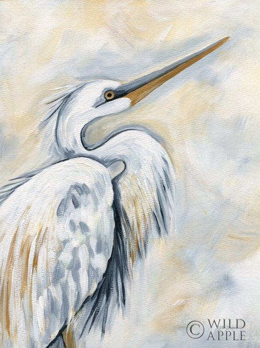 Reproduction of White Egret by Yvette St. Amant - Wall Decor Art