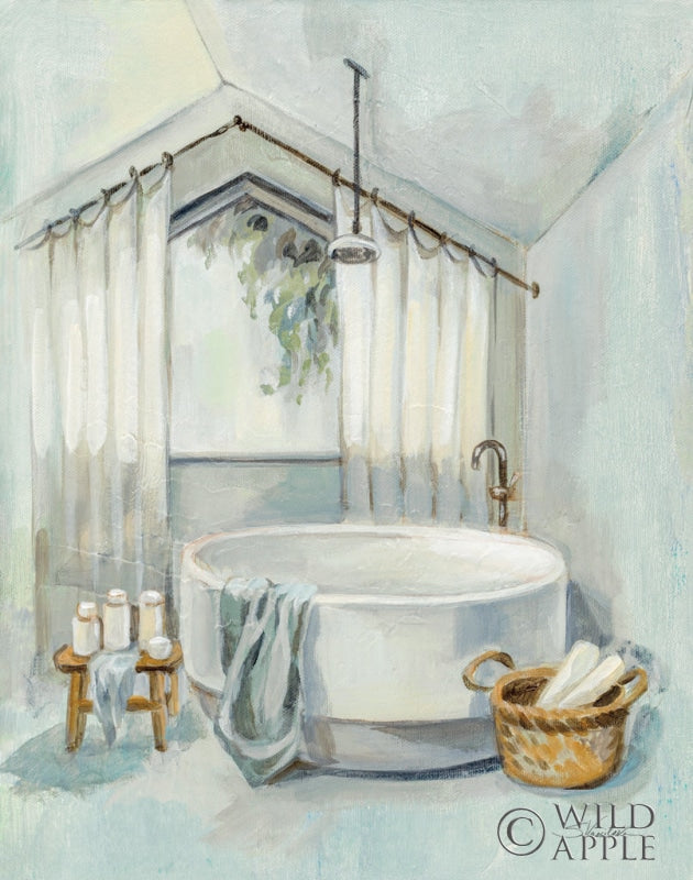 Reproduction of Bathroom in the Attic I by Silvia Vassileva - Wall Decor Art