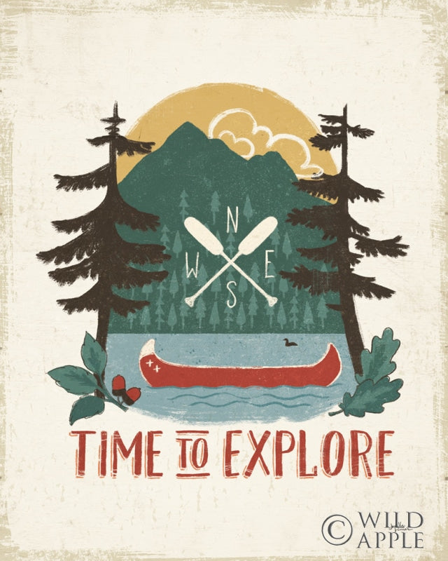 Reproduction of Vintage Lake VI No Lines Vertical by Janelle Penner - Wall Decor Art