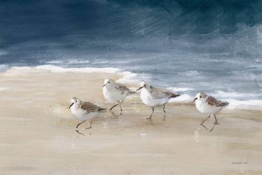 Shorebirds on Sand I Blue