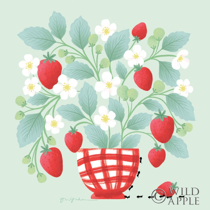 Reproduction of Strawberry Patch by Gia Graham - Wall Decor Art