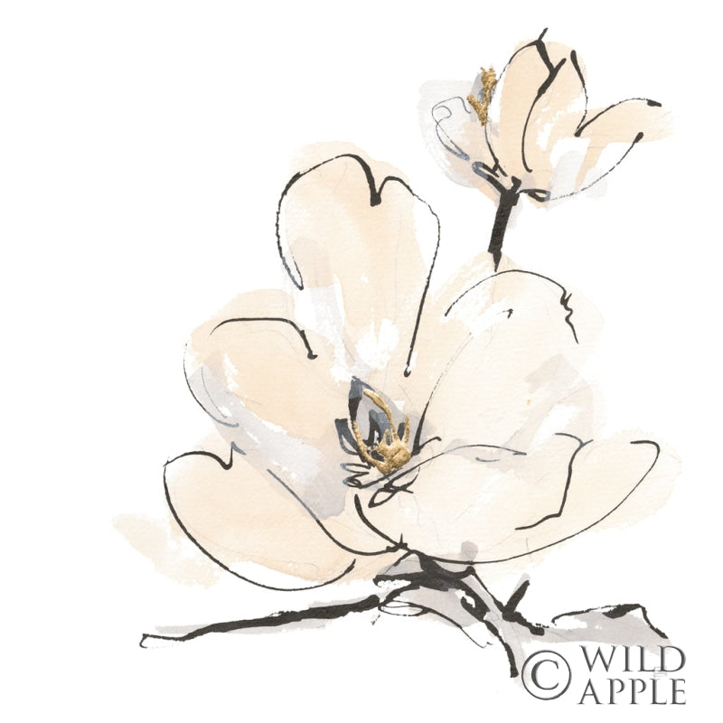 Reproduction of Greige Magnolias II by Chris Paschke - Wall Decor Art