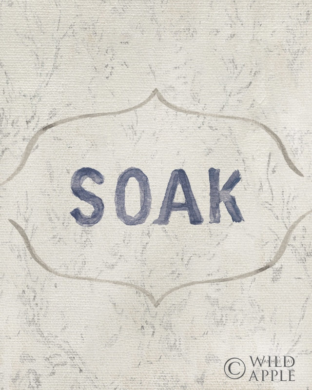 Reproduction of Victorian Bath Words III Vertical by Danhui Nai - Wall Decor Art