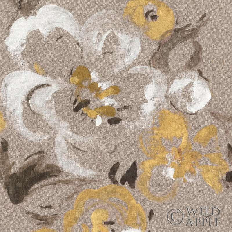 Reproduction of Brushed Petals II Gold by Pela - Wall Decor Art