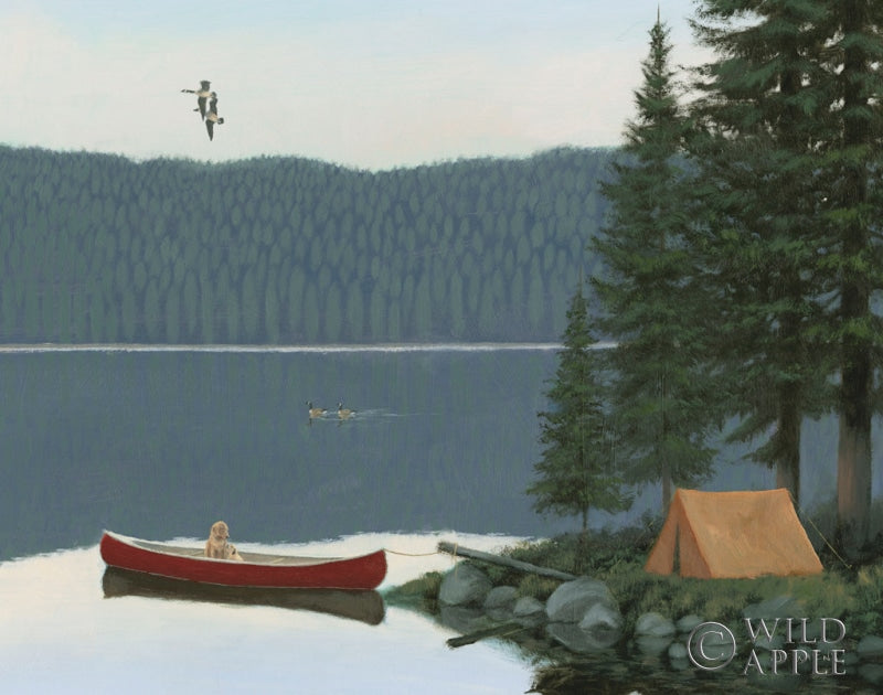 Reproduction of Happy Place IV Red Canoe Crop by James Wiens - Wall Decor Art