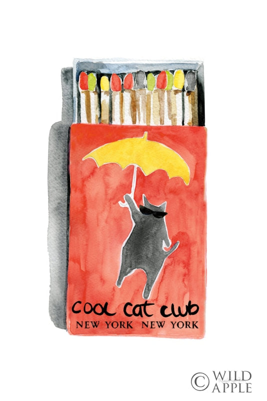 Cool Cat Club Matches I Red Posters Prints & Visual Artwork