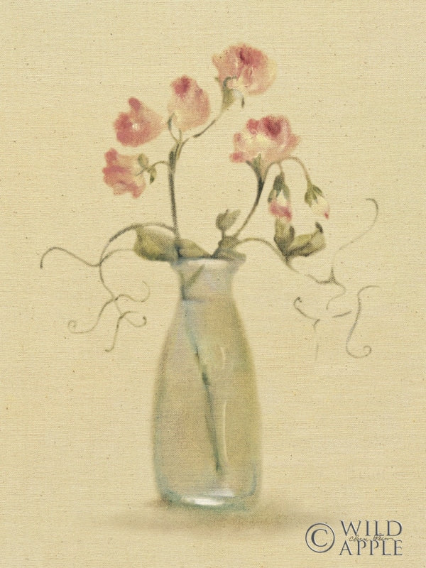 Reproduction of Freesia in a Glass Vase by Cheri Blum - Wall Decor Art