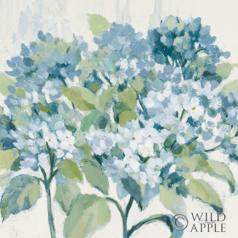 Reproduction of Romantic Hydrangeas Blue by Silvia Vassileva - Wall Decor Art