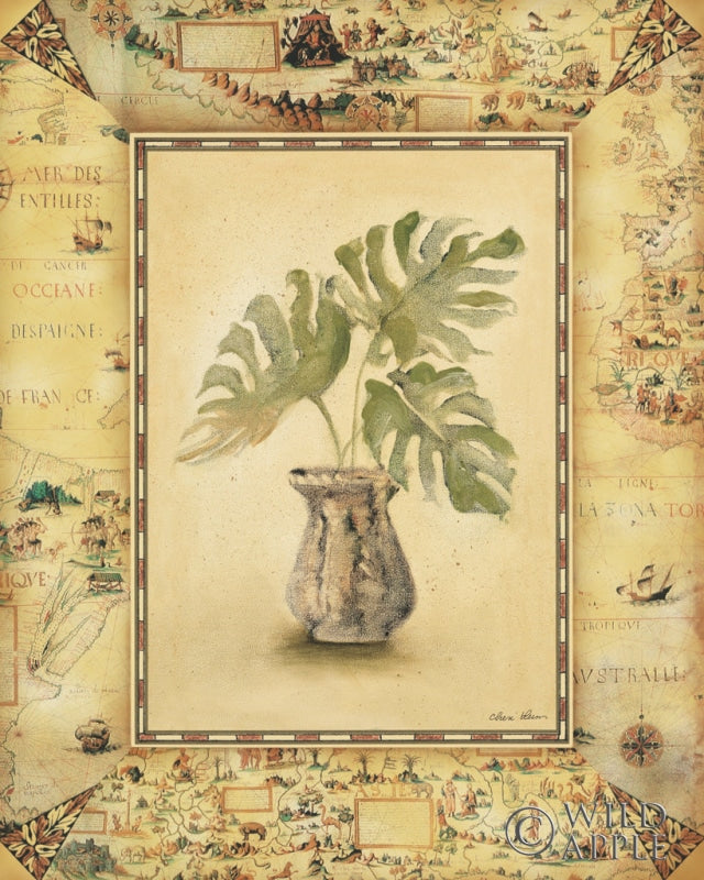 Antique Map Palm I Posters Prints & Visual Artwork