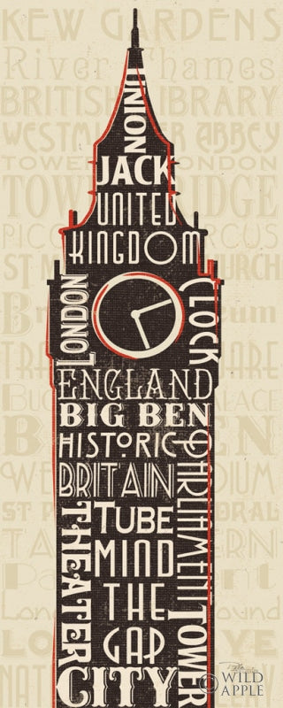 Reproduction of London City Words II by Pela Studio - Wall Decor Art