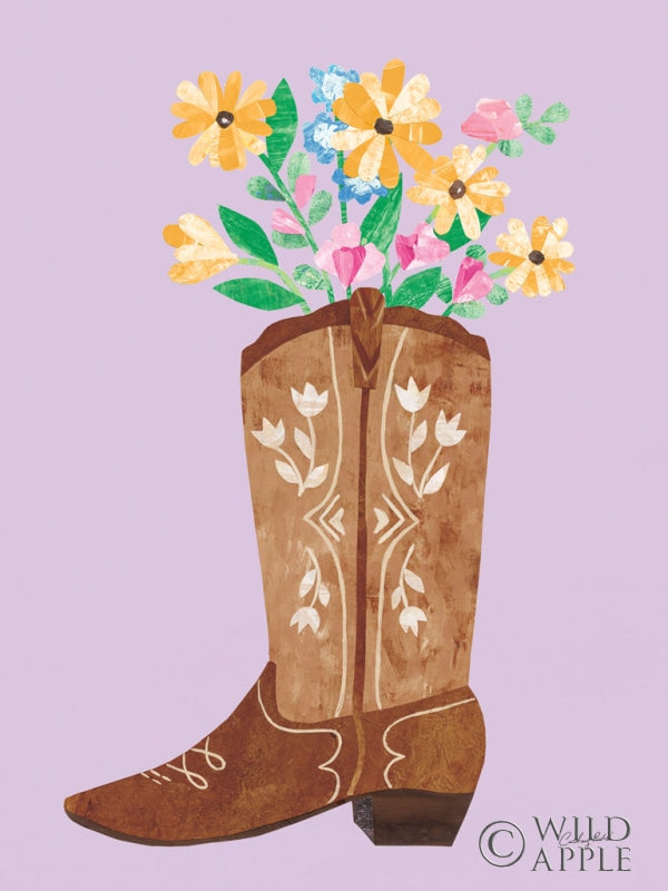 Reproduction of Bright Western Cowgirl Boot VI by Courtney Prahl - Wall Decor Art
