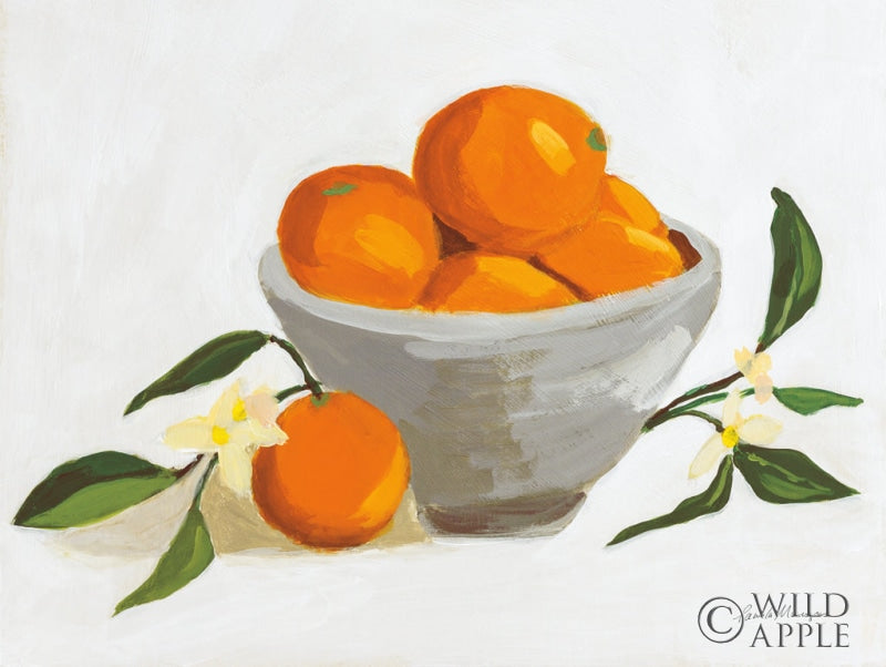 Reproduction of Oranges in a Grey Bowl by Pamela Munger - Wall Decor Art