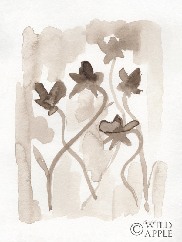 Reproduction of Sepia Florals III v2 by Pamela Munger - Wall Decor Art