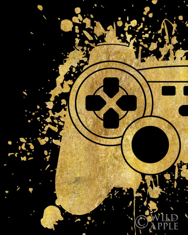 Reproduction of Gamer Splash VI Black Gold by Mary Urban - Wall Decor Art