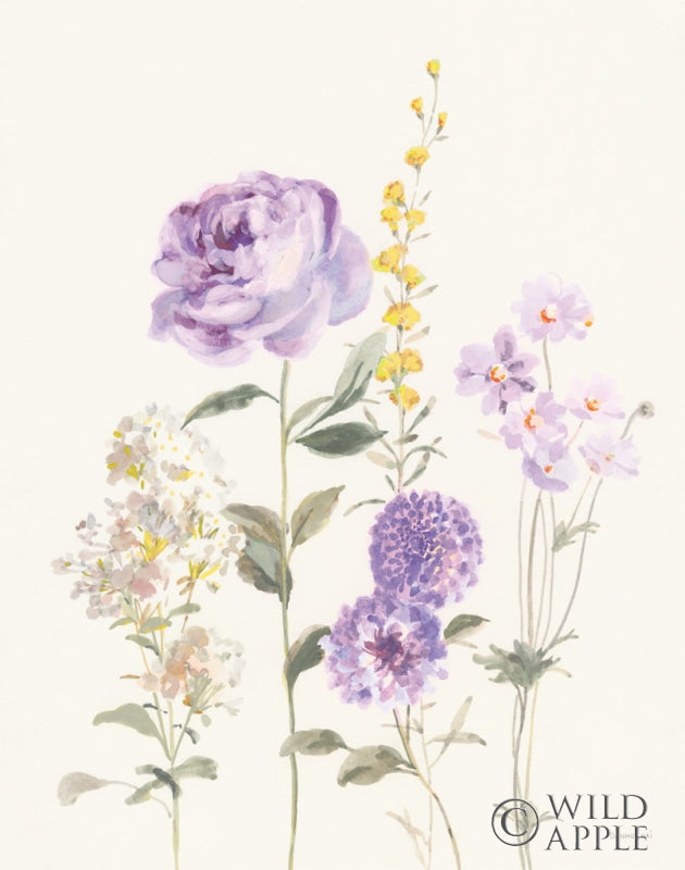 Reproduction of Picket Fence Flowers I Pastel by Danhui Nai - Wall Decor Art