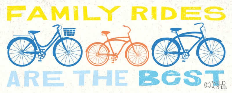 Reproduction of Lets Cruise Together Family Rides II Bright by Michael Mullan - Wall Decor Art