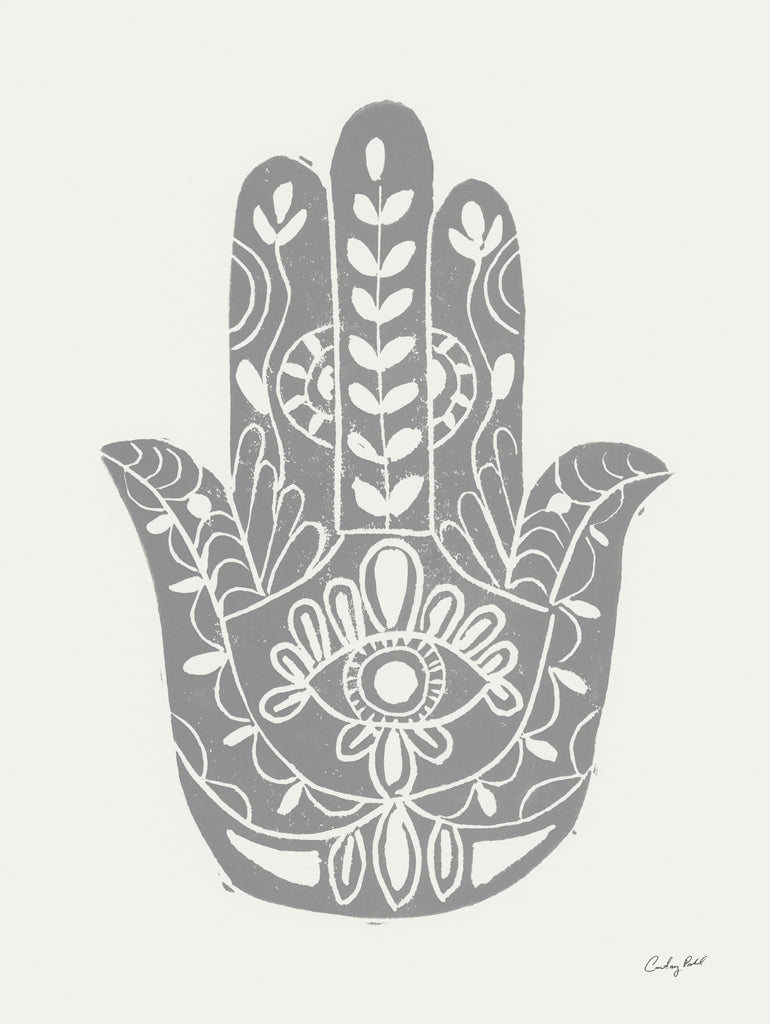 Reproduction of Hamsa I Silver by Courtney Prahl - Wall Decor Art