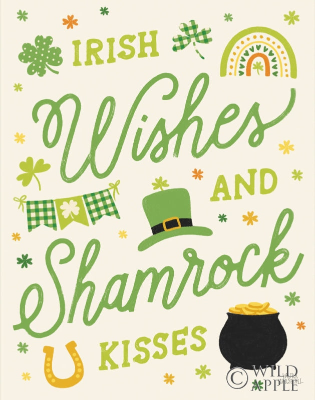 Reproduction of Shamrock Wishes II Light by Laura Marshall - Wall Decor Art