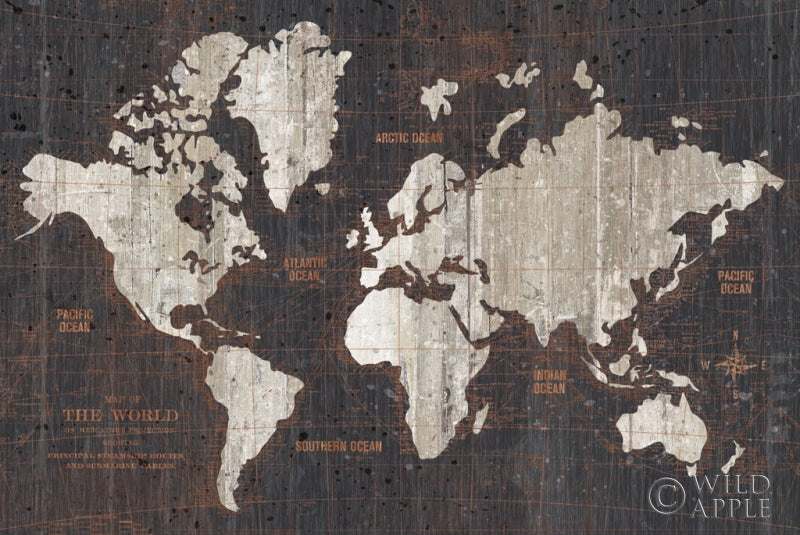 Old World Map Dark Neutral