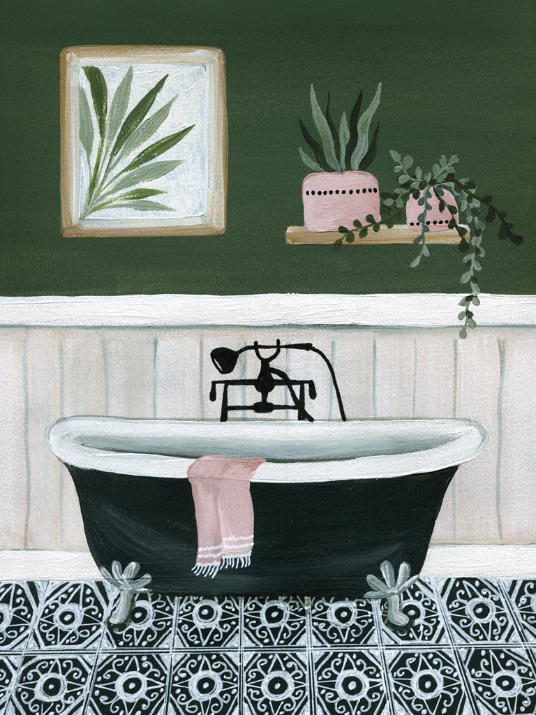 Reproduction of Green Bathroom I by Yvette St. Amant - Wall Decor Art