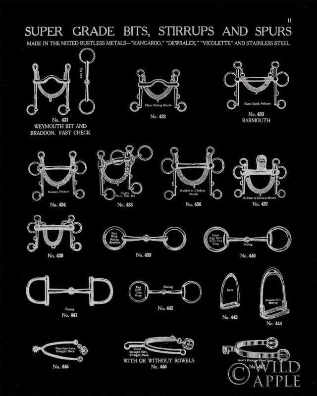 Reproduction of Equestrian Riding I BW by Wild Apple Portfolio - Wall Decor Art