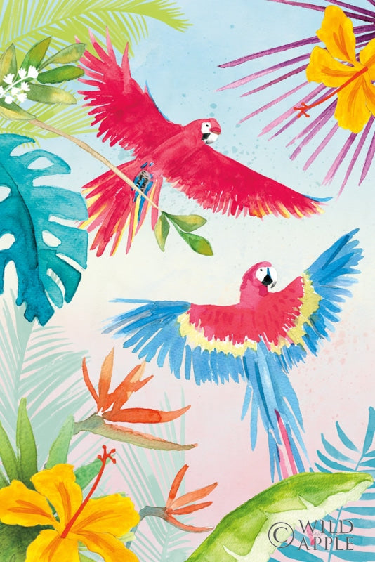 Parrots And Palms I Posters Prints & Visual Artwork