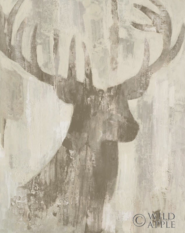 Reproduction of Golden Antlers I Gray by Albena Hristova - Wall Decor Art