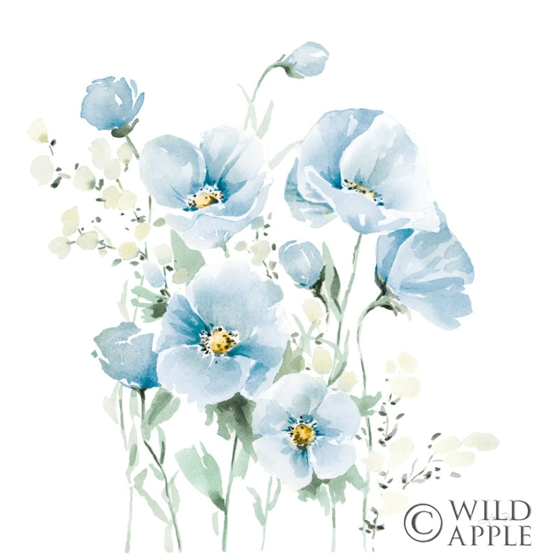 Reproduction of Secret Garden Bouquet II Pale Blue by Katrina Pete - Wall Decor Art